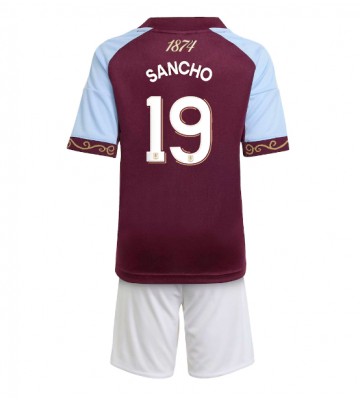 Aston Villa Jadon Sancho #19 Hjemmebanetrøje Børn 2025-26 Kortærmet (+ Korte bukser)